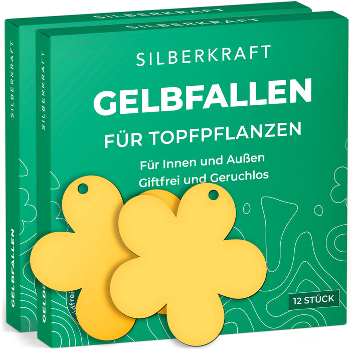 Gelbfalle Gelbtafeln Gelbsticker 12 Stück gegen Fruchtfliegen, Trauermücken, uvm.