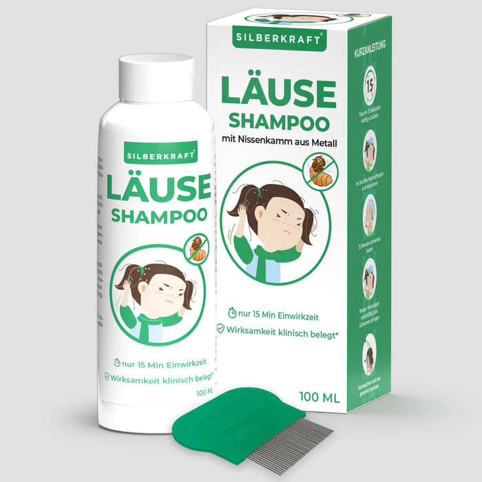 Kopfläuse-Shampoo - Läuseshampoo für Kinder & Erwachsene inkl. Nissenkamm Läuse Shampoo