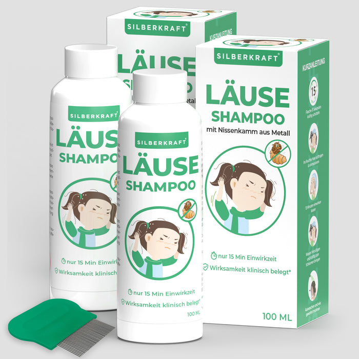 Kopfläuse-Shampoo - Läuseshampoo für Kinder & Erwachsene inkl. Nissenkamm Läuse Shampoo