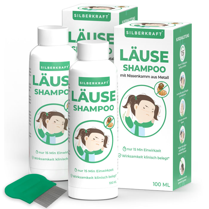 Kopfläuse-Shampoo - Läuseshampoo für Kinder & Erwachsene inkl. Nissenkamm Läuse Shampoo