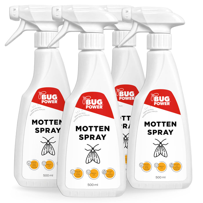 BugPower Motten Spray gegen Kleider- & Lebensmittelmotten - mit Knock-down-Effekt