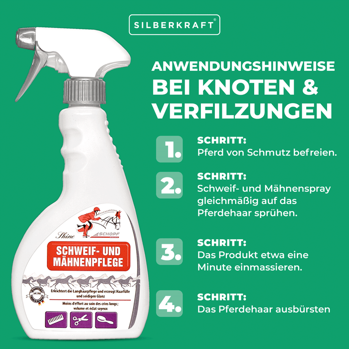 Schweif- und Mähnenpflegespray für strahlend schönes Pferdehaar