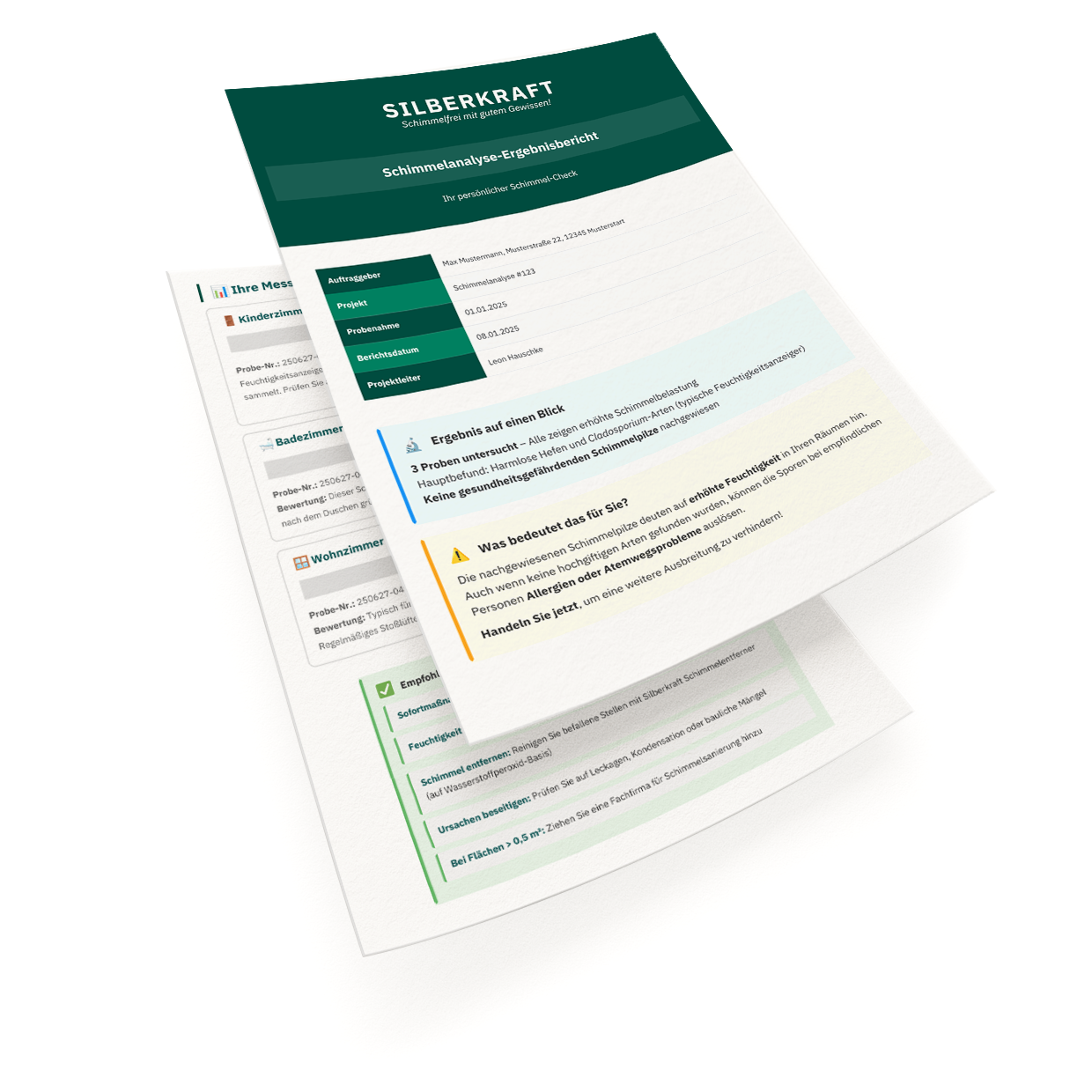 Schimmeltest Komplett-Set inkl. Laboranalyse | 3-fach Test für Raumluft & Oberflächen