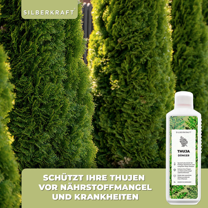 Thuja Dünger - Mineralischer NPK Flüssigdünger mit Stickstoff - Dünger für Thuja-Hecken - Koniferen Dünger