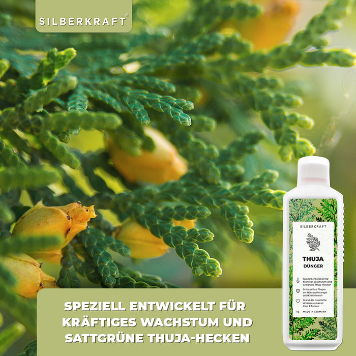 Thuja Dünger - Mineralischer NPK Flüssigdünger mit Stickstoff - Dünger für Thuja-Hecken - Koniferen Dünger