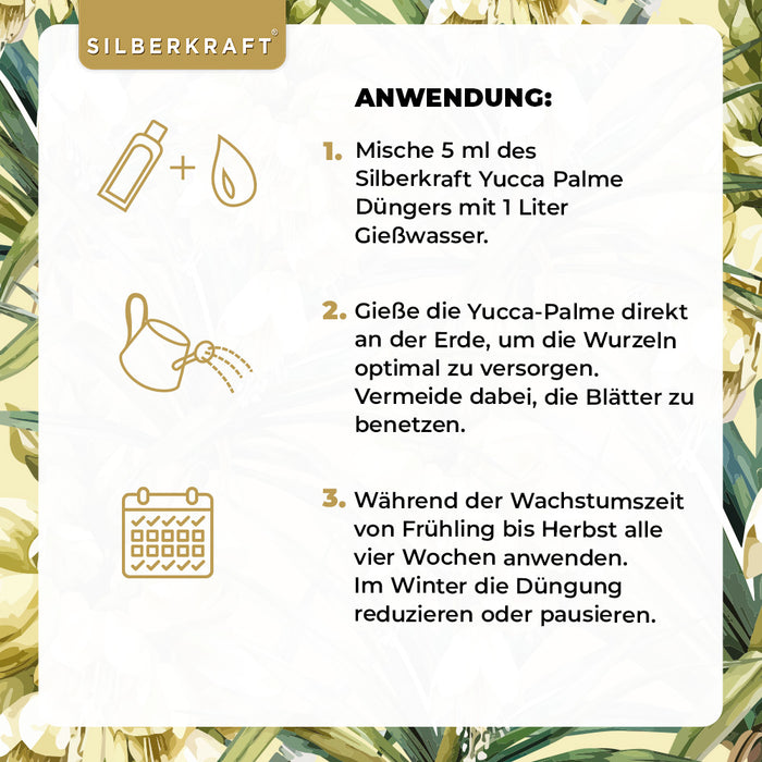 Yucca Dünger - Mineralischer NPK Flüssigdünger mit Stickstoff - Dünger für Yucca Palmen - Palmlilie düngen -  Yucca Rostrata Dünger