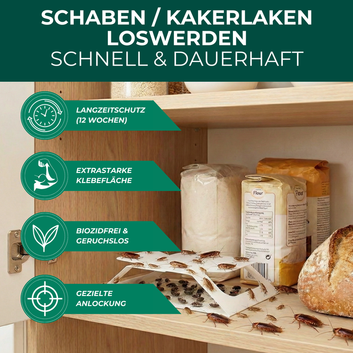 Silberkraft Kakerlaken- und Schabenfalle mit Spezial-Lockstoff – sofort einsatzbereit, geruchslos und biozidfrei