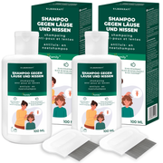 Kopfläuse-Shampoo - Läuseshampoo für Kinder & Erwachsene inkl. Nissenkamm Läuse Shampoo