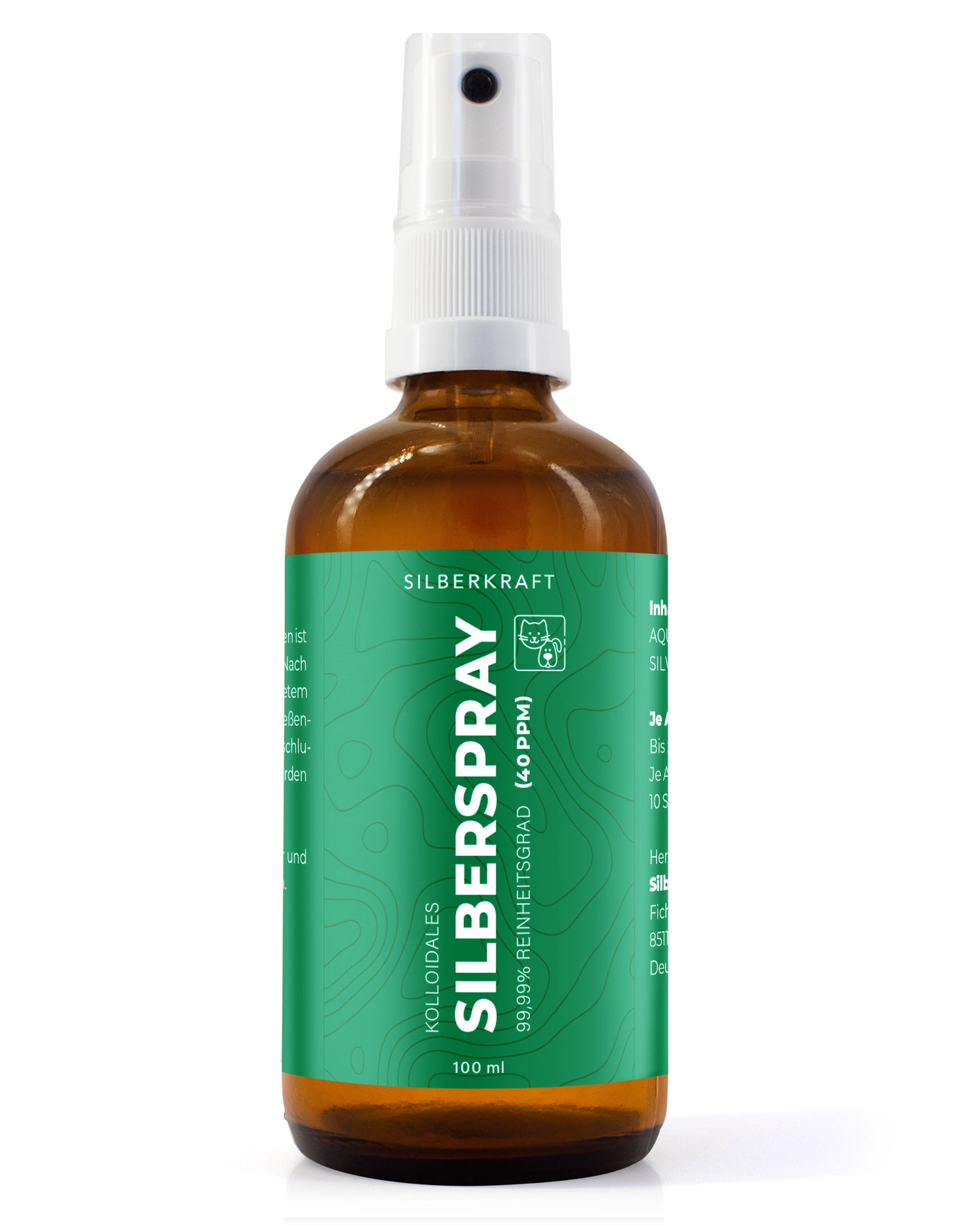 Kolloidales Silberspray 100 ml - Spray zur Wundheilung - Hautpflege bei Ungezieferbefall, Juckreiz, Infektionen, Entzündungen - für Hunde, Katzen, Nagetiere und andere Haustiere