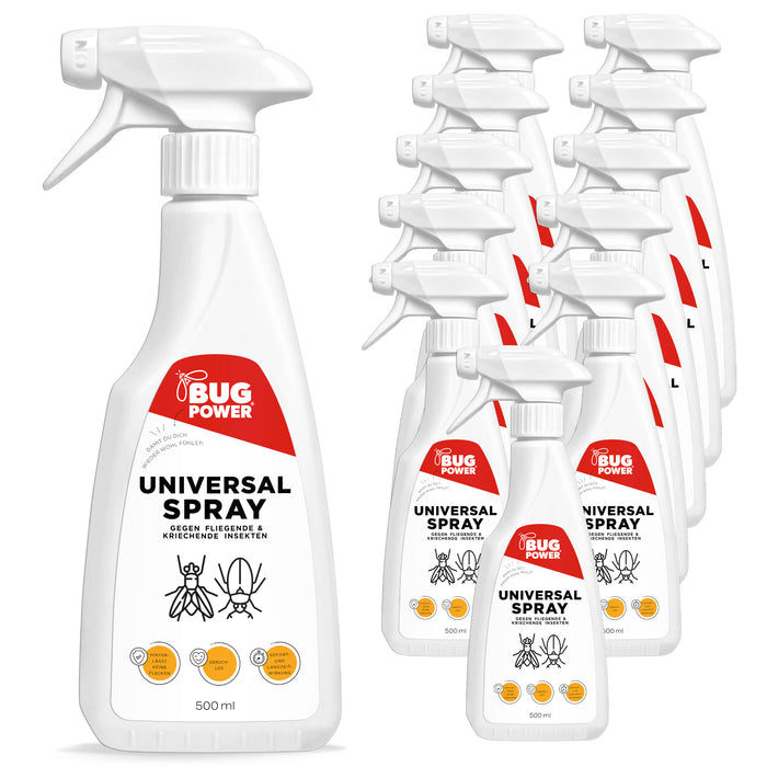 BugPower spray universale per insetti 1 litro - contro tutti gli insetti striscianti e volanti - effetto rapido e protezione duratura - con effetto abbattente