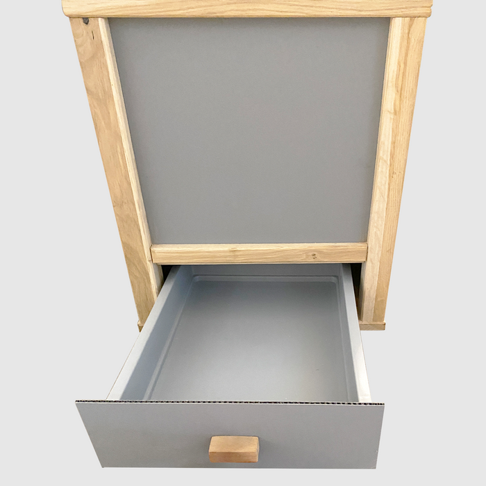 Elegante scatola per lombrichi - compostiera per lombrichi per esterni ed interni - scatola per lombrichi per il balcone come set completo con 500 lombrichi per compost