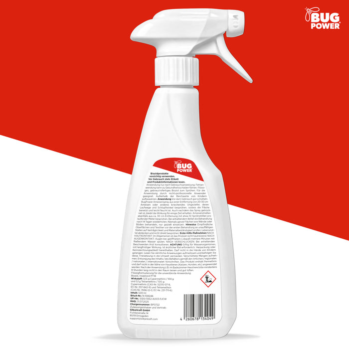 BugPower Ant Spray 1 litro - efficace contro le formiche - effetto rapido e protezione duratura