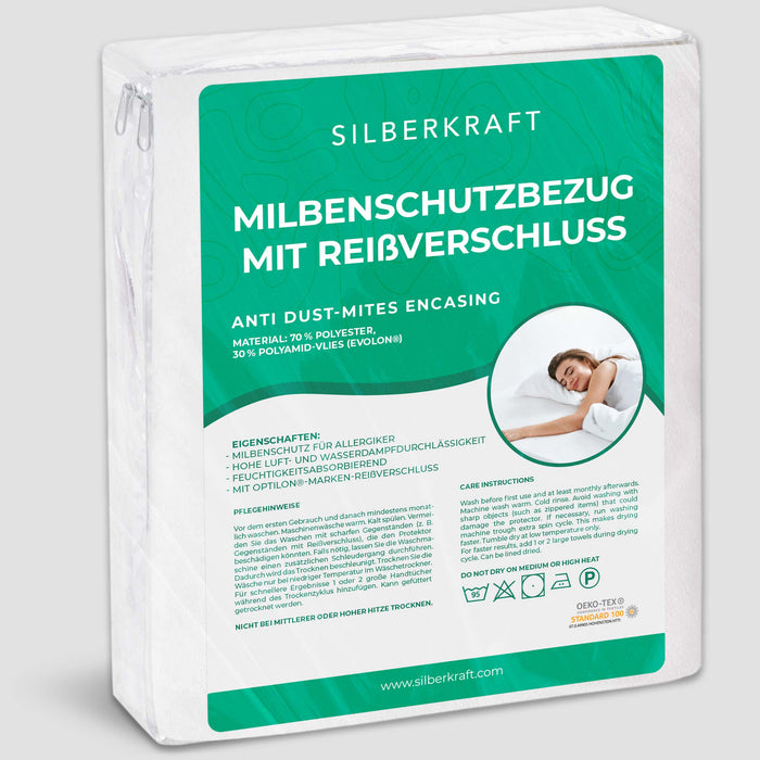 Anti-Milben-Bezug - Matratzenvollschutz mit Reissverschluss