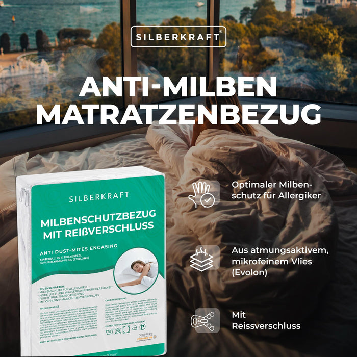 Anti-Milben-Bezug - Matratzenvollschutz mit Reissverschluss