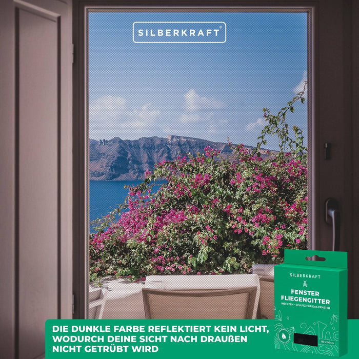 Fliegengitter für Fenster - 130 x 150 cm - ohne Bohren