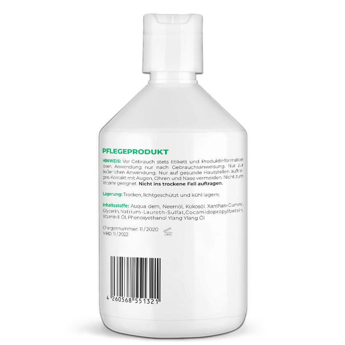 Shampooing pour chien à l'huile de neem chiens et chiots - produit de soin shampooing sensible contre les démangeaisons et les odeurs, shampooing pour chiens pour un pelage soigné