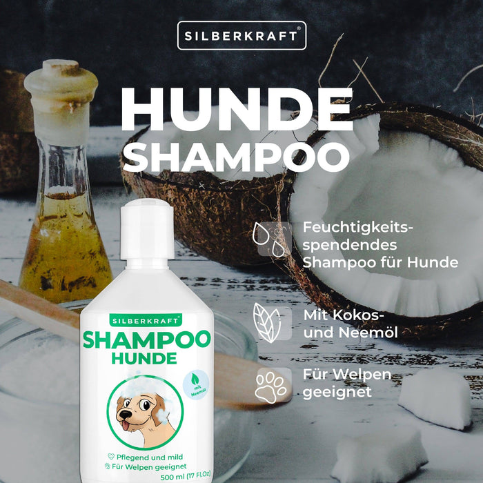 Shampooing pour chien à l'huile de neem chiens et chiots - produit de soin shampooing sensible contre les démangeaisons et les odeurs, shampooing pour chiens pour un pelage soigné