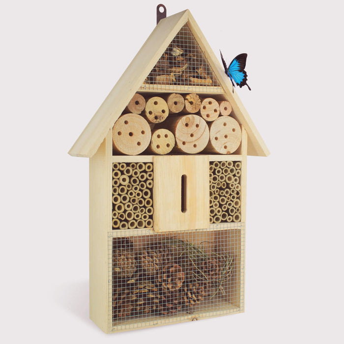Hotel per insetti in legno di pino - rifugio per insetti - 48 x 31 x 10 cm