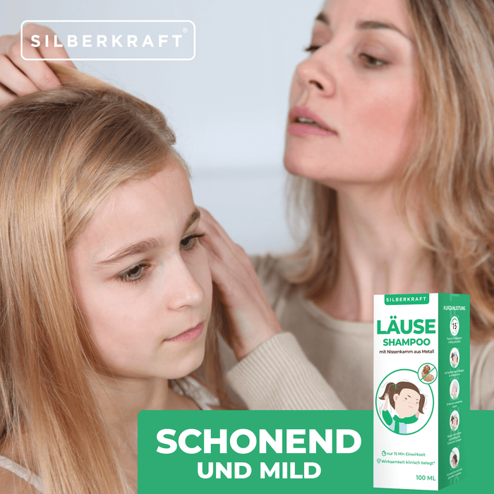 Kopfläuse-Shampoo - Läuseshampoo für Kinder & Erwachsene inkl. Nissenkamm Läuse Shampoo