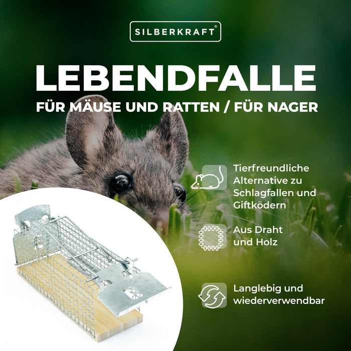 Lebendfalle für Mäuse aus Draht - Mäusefalle - tierfreundliche Alternative zu Schlagfallen und Giftköder