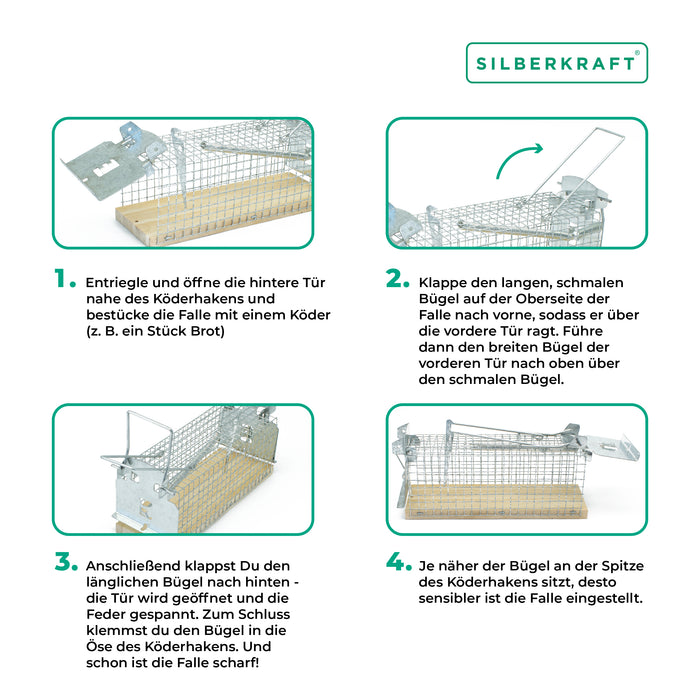 Lebendfalle für Mäuse aus Draht - Mäusefalle - tierfreundliche Alternative zu Schlagfallen und Giftköder