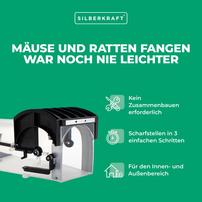 Lebendfalle für Mäuse und Ratten aus Kunststoff - tierfreundliche Alternative zu Schlagfallen und Giftköder