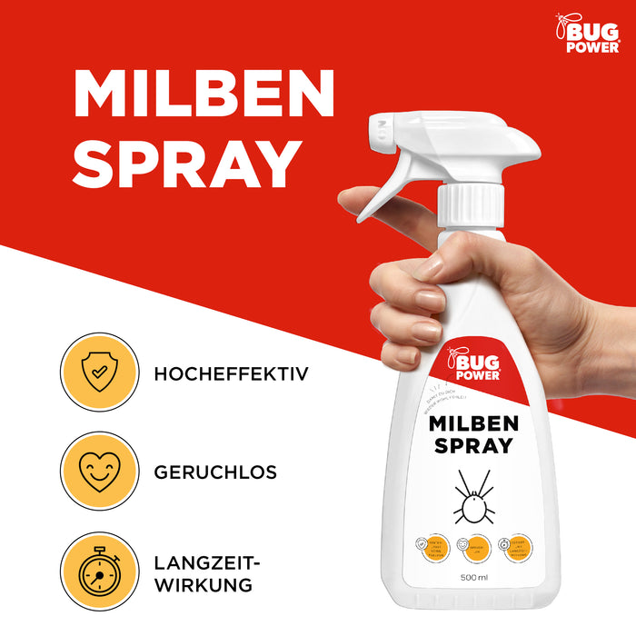 BugPower Milben Spray für Textilien 500 ml- hinterlässt keine Flecken