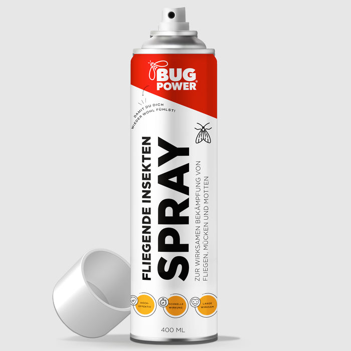 BugPower spray contro gli insetti volanti 400 ml - ampio spettro d'azione - azione rapida e con effetto abbattente