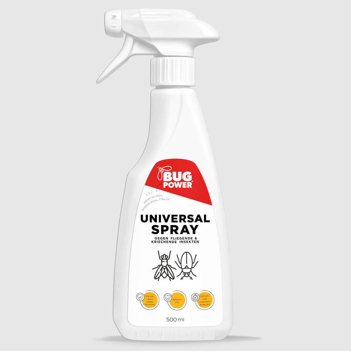 BugPower spray universale per insetti 1 litro - contro tutti gli insetti striscianti e volanti - effetto rapido e protezione duratura - con effetto abbattente