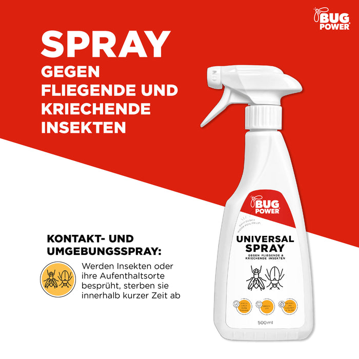 Spray anti-insectes universel BugPower 1 litre - contre tous les insectes rampants et volants