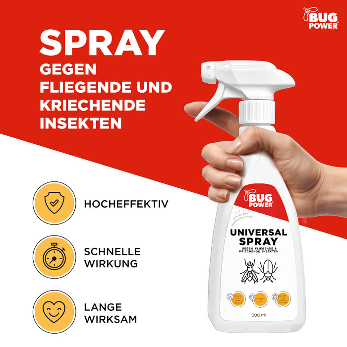 Spray anti-insectes universel BugPower 1 litre - contre tous les insectes rampants et volants