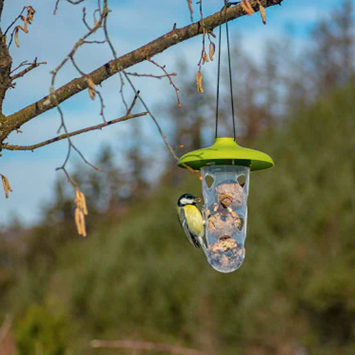 Vogelfutterspender und Vogeltränke - 3-in-1 Set - Multifunktionale Futterstation - 22 cm